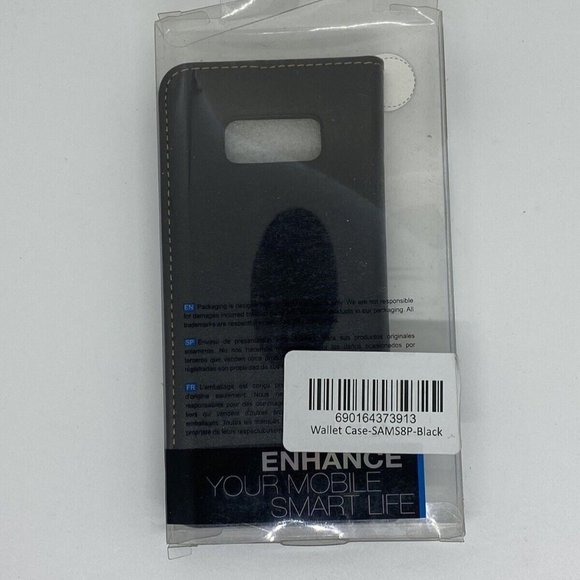 NEW Magnetic Flip Leather Detachable Wallet Case for Samsung S8 Plus - Black - Picture 4 of 5
